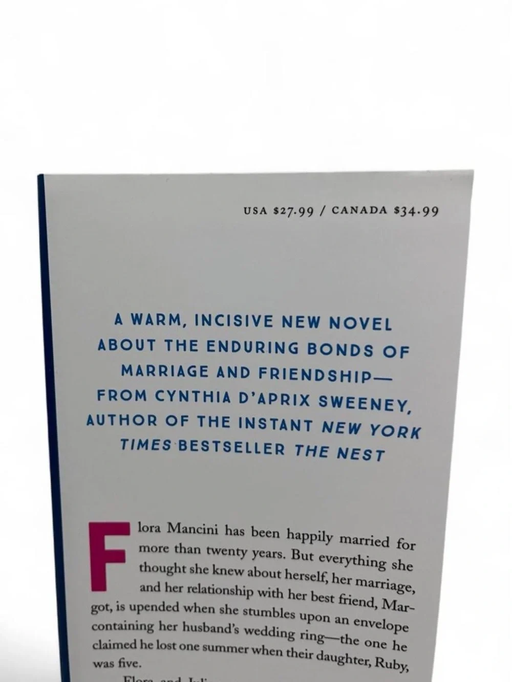 Adult Hardcover Fiction Book Drama Romance Marriage Good Company Cynthia Sweeney